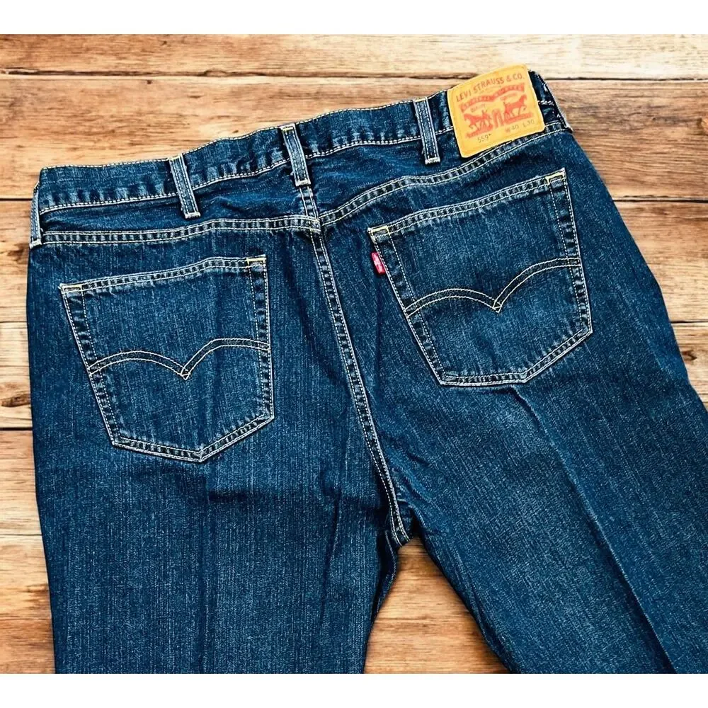 Levis 559 jeans men 40x30 blue denim big tall casual straight